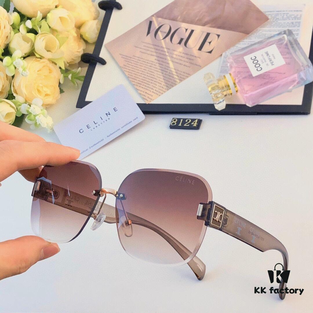 Celine Women's 2024 New Arrival Frameless Beach Sunglasses UV Protection Stylish Face-Slimming Sun Glasses for Driving
