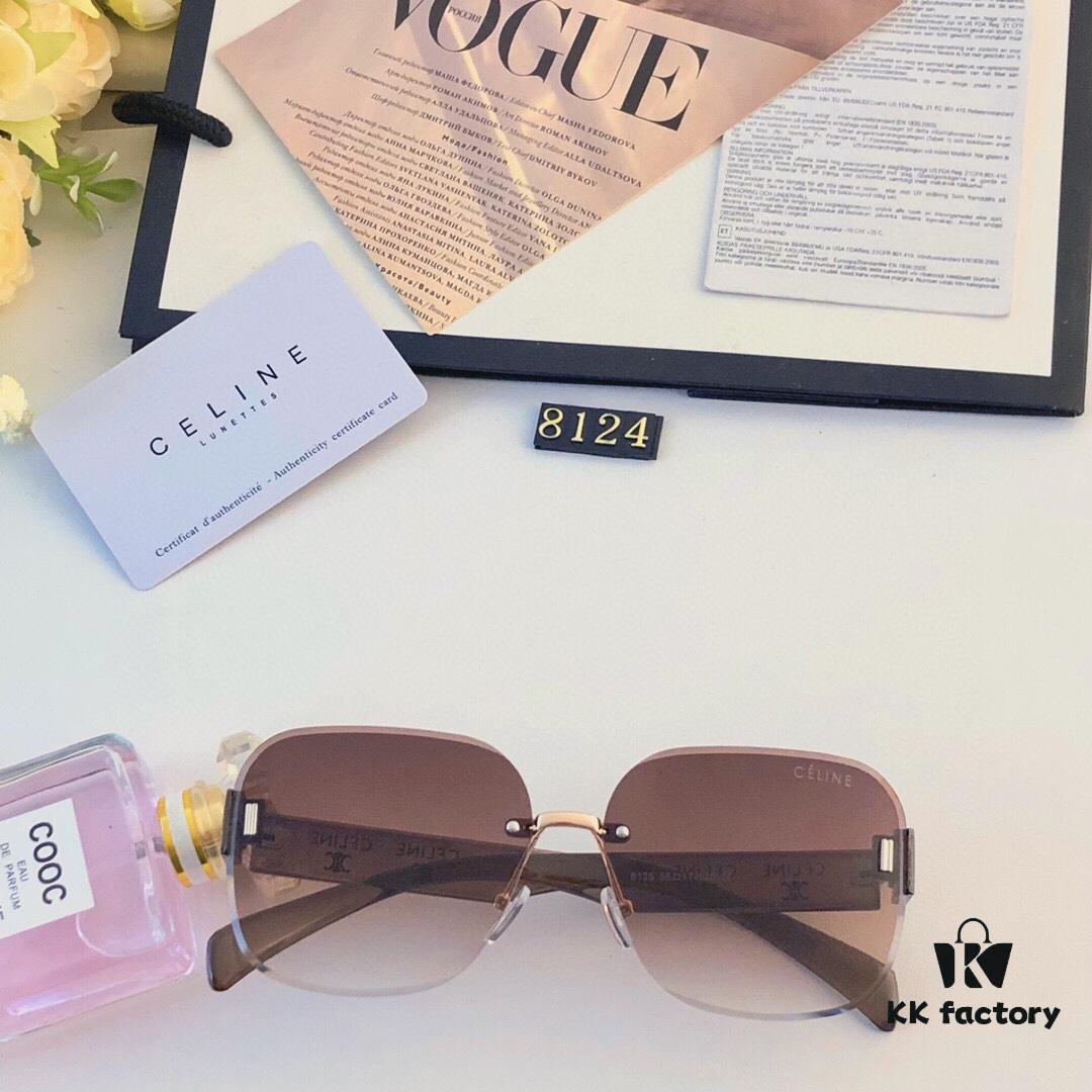 Celine Women's 2024 New Arrival Frameless Beach Sunglasses UV Protection Stylish Face-Slimming Sun Glasses for Driving