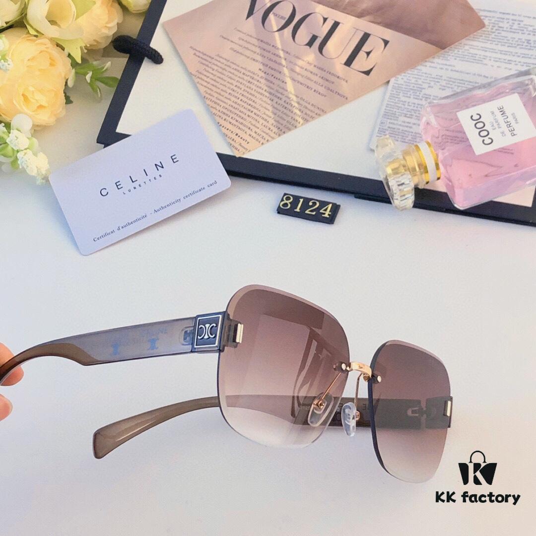 Celine Women's 2024 New Arrival Frameless Beach Sunglasses UV Protection Stylish Face-Slimming Sun Glasses for Driving