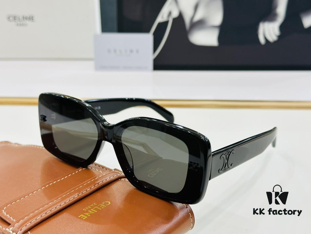 CELINE CE40316 Size: 62mm 15-145 Arch of Triumph Temple Sunglasses High Version High-Quality Acetate L-Fashion Sunglasses