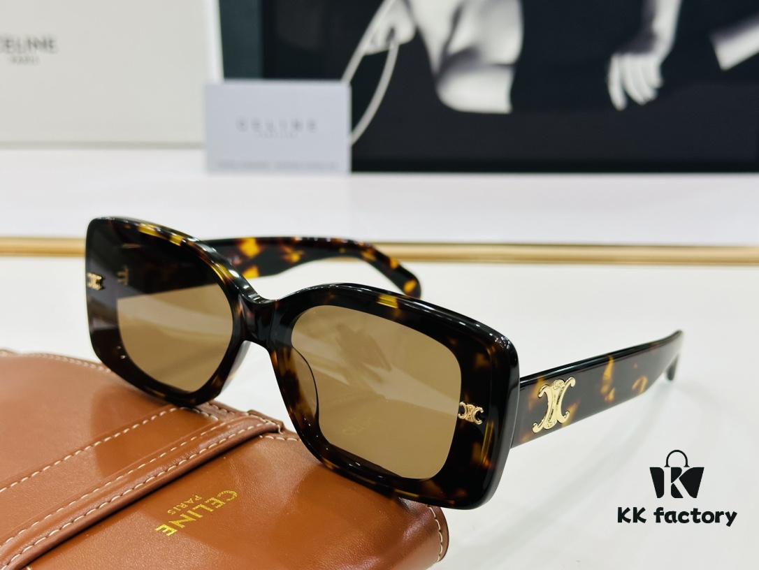 CELINE CE40316 Size: 62mm 15-145 Arch of Triumph Temple Sunglasses High Version High-Quality Acetate L-Fashion Sunglasses