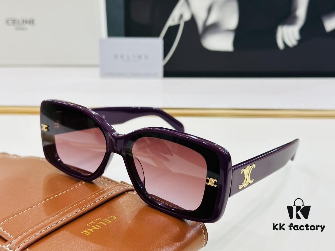 CELINE CE40316 Size: 62mm 15-145 Arch of Triumph Temple Sunglasses High Version High-Quality Acetate L-Fashion Sunglasses