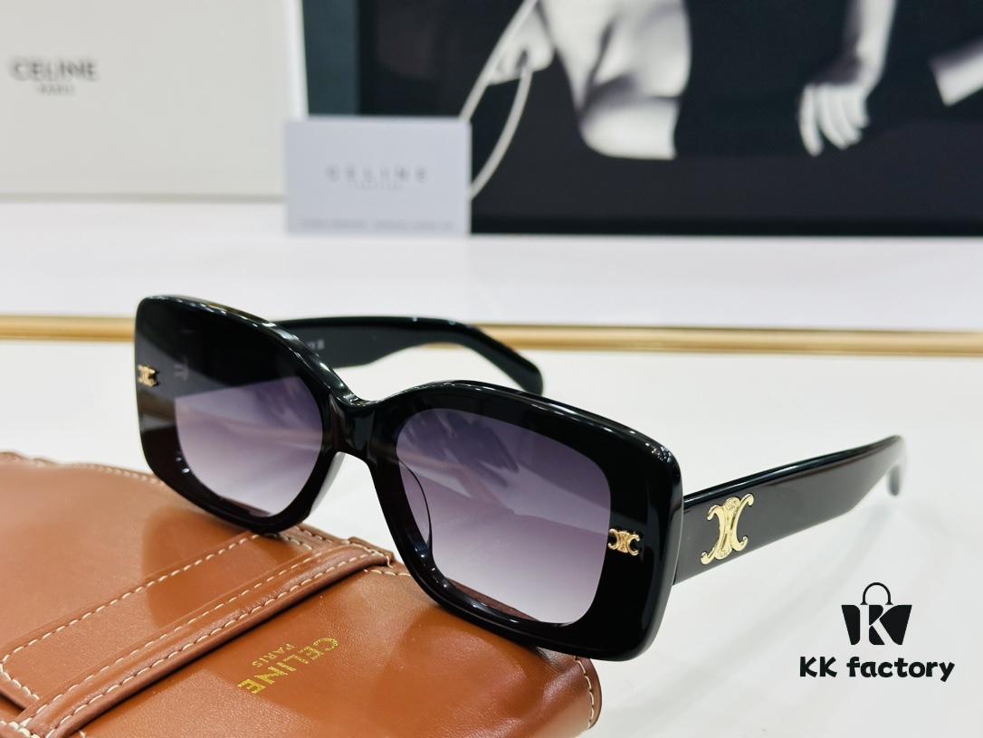 CELINE CE40316 Size: 62mm 15-145 Arch of Triumph Temple Sunglasses High Version High-Quality Acetate L-Fashion Sunglasses