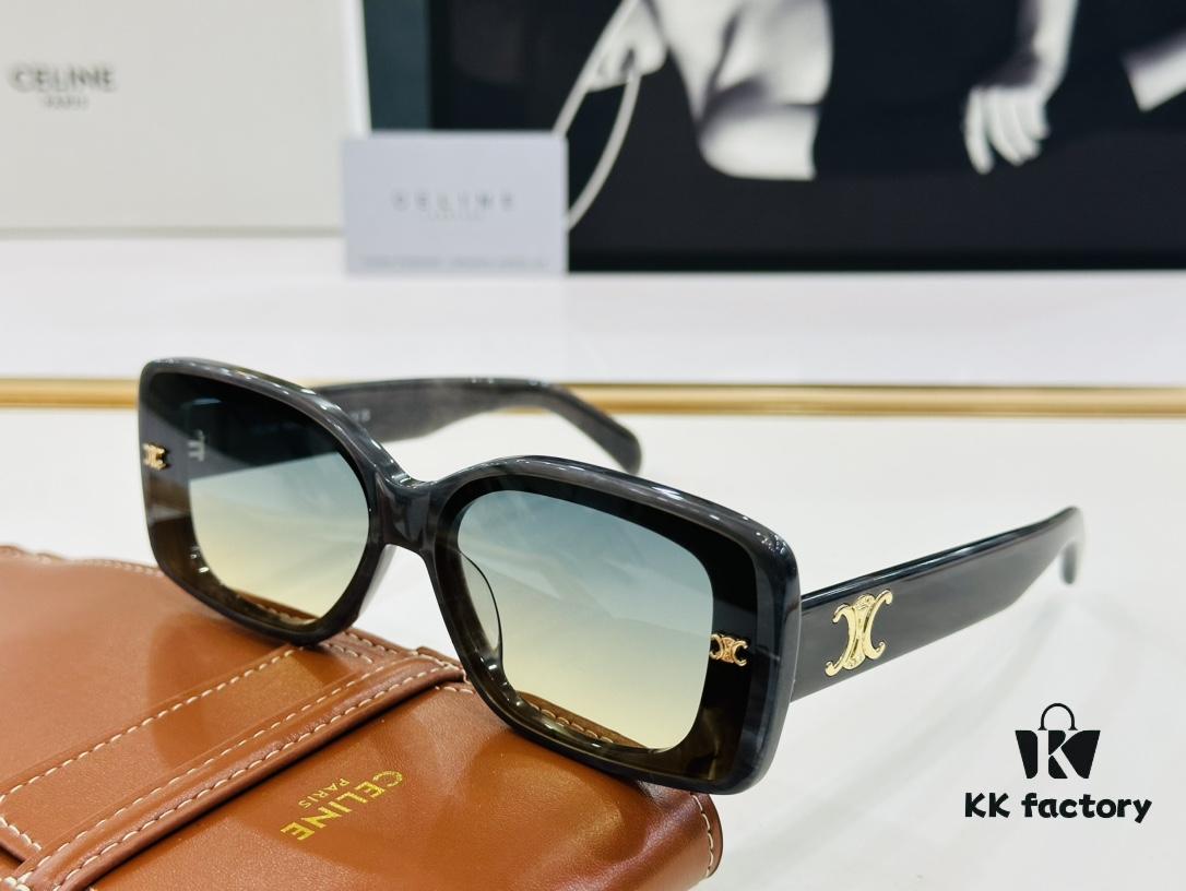 CELINE CE40316 Size: 62mm 15-145 Arch of Triumph Temple Sunglasses High Version High-Quality Acetate L-Fashion Sunglasses