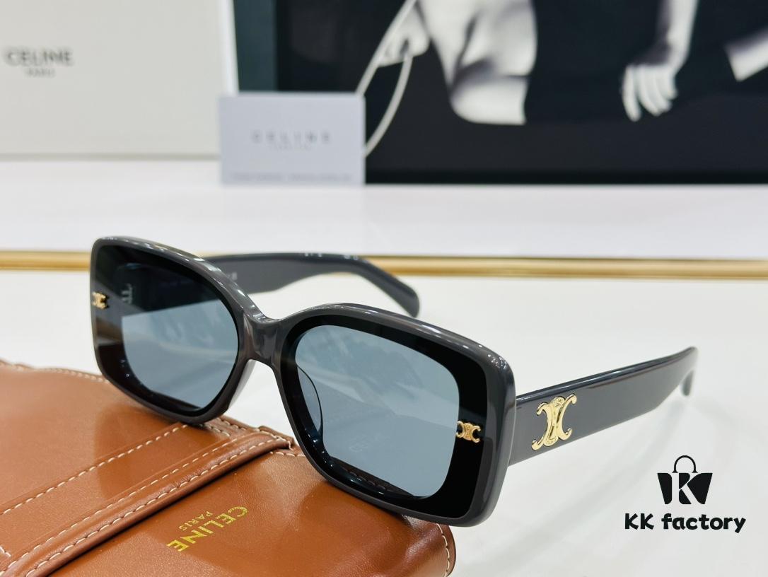 CELINE CE40316 Size: 62mm 15-145 Arch of Triumph Temple Sunglasses High Version High-Quality Acetate L-Fashion Sunglasses
