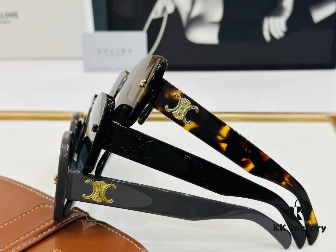 CELINE CE40316 Size: 62mm 15-145 Arch of Triumph Temple Sunglasses High Version High-Quality Acetate L-Fashion Sunglasses