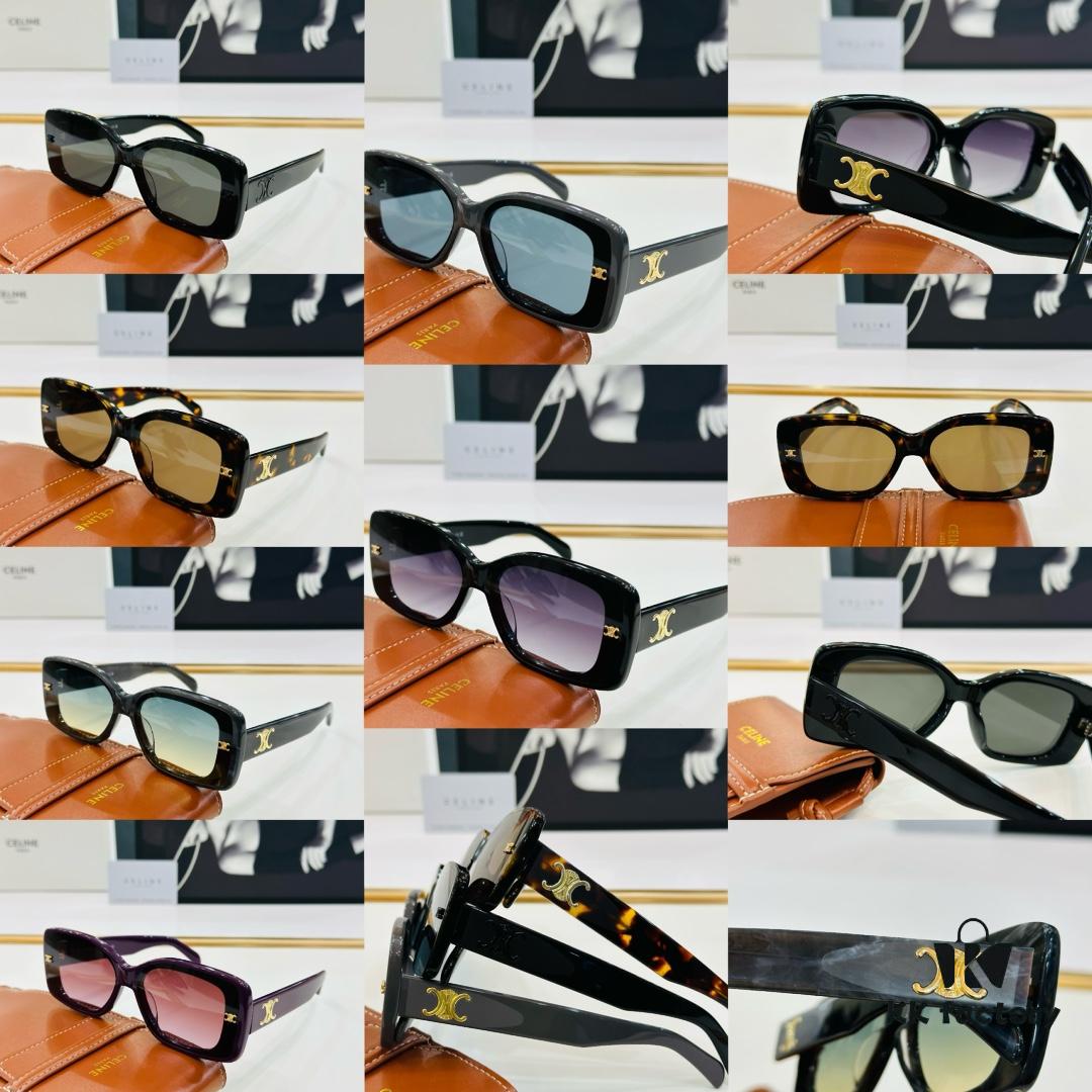 CELINE CE40316 Size: 62mm 15-145 Arch of Triumph Temple Sunglasses High Version High-Quality Acetate L-Fashion Sunglasses