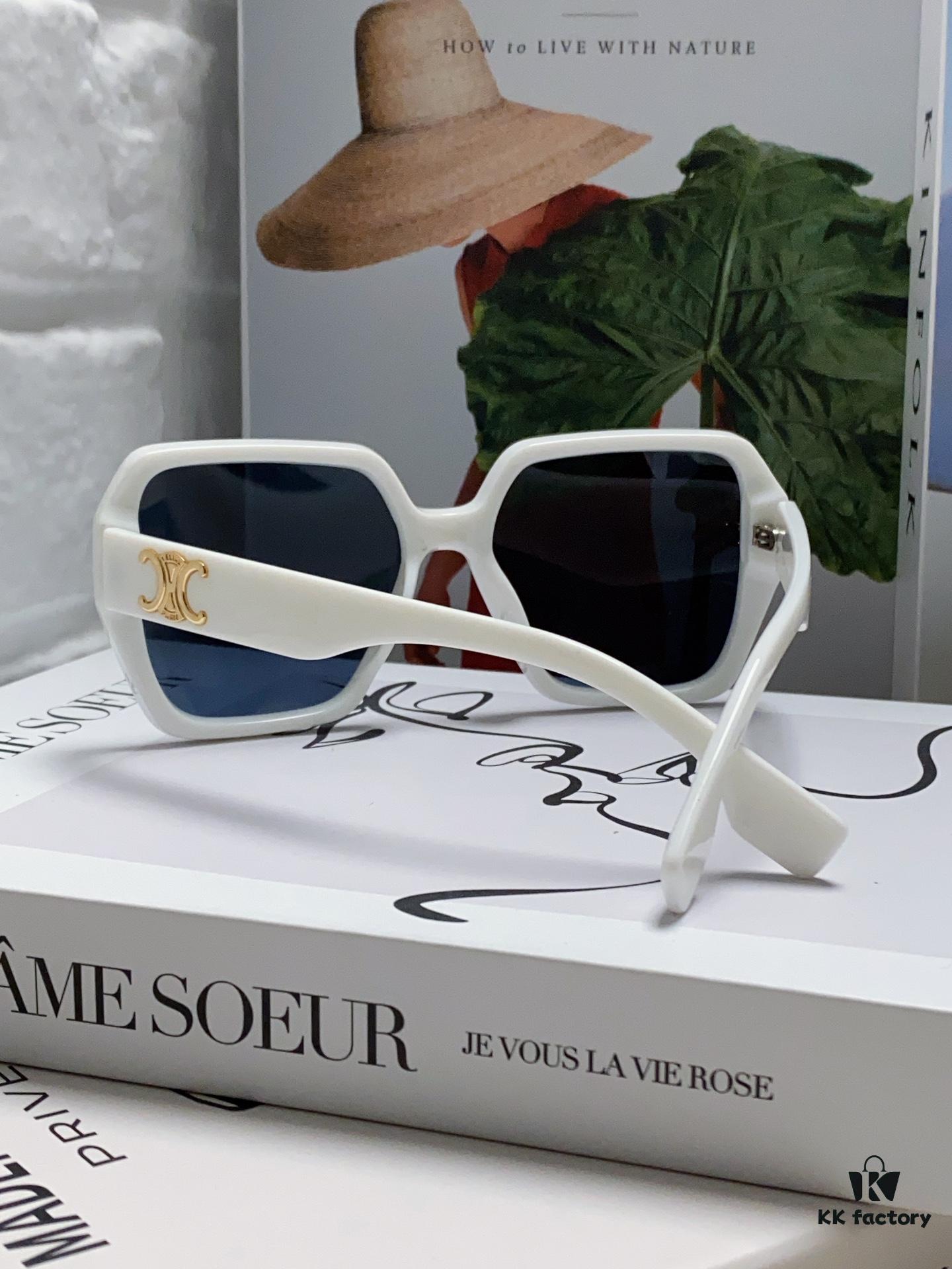 Celine 2024 New Arrival Avant-Garde Large Square Arch-Frame Sunglasses for Women, UV Protection Oversized Sun Glasses for Outdoor Wear