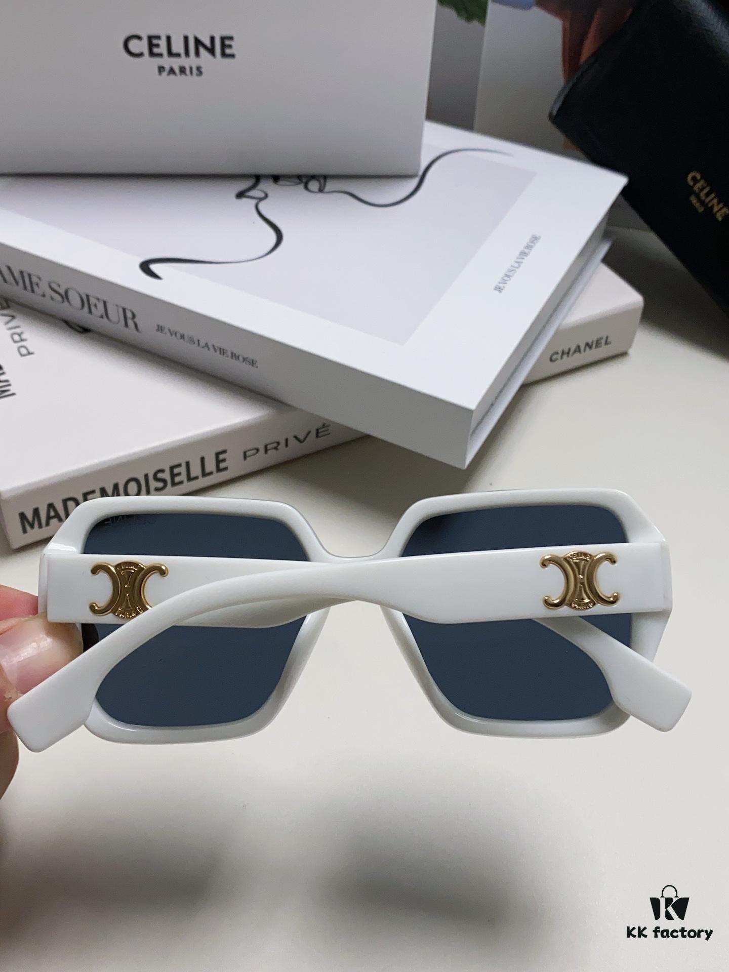 Celine 2024 New Arrival Avant-Garde Large Square Arch-Frame Sunglasses for Women, UV Protection Oversized Sun Glasses for Outdoor Wear