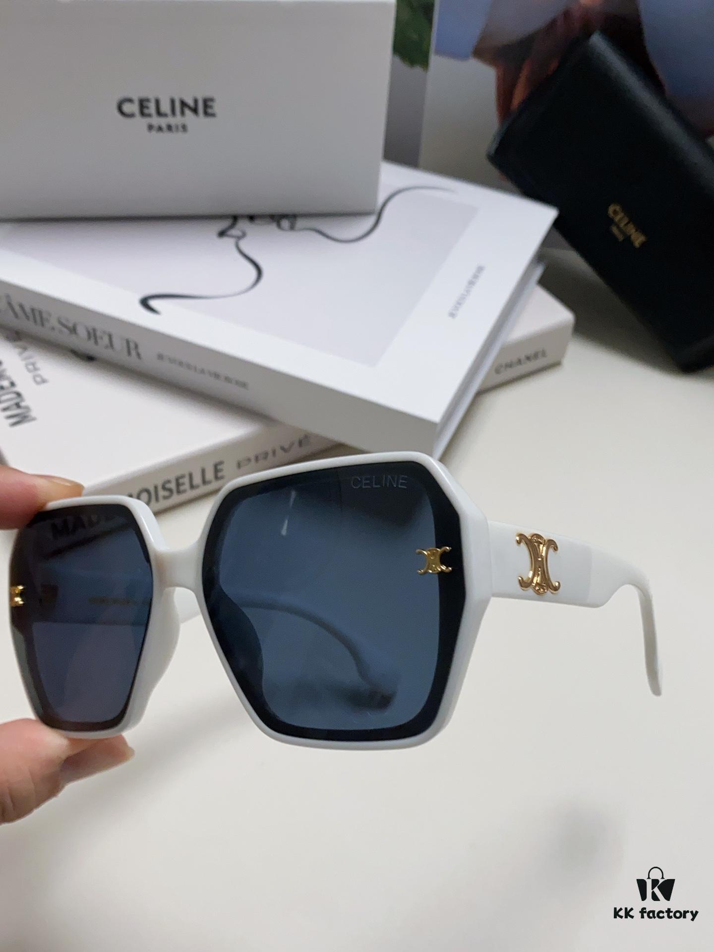 Celine 2024 New Arrival Avant-Garde Large Square Arch-Frame Sunglasses for Women, UV Protection Oversized Sun Glasses for Outdoor Wear