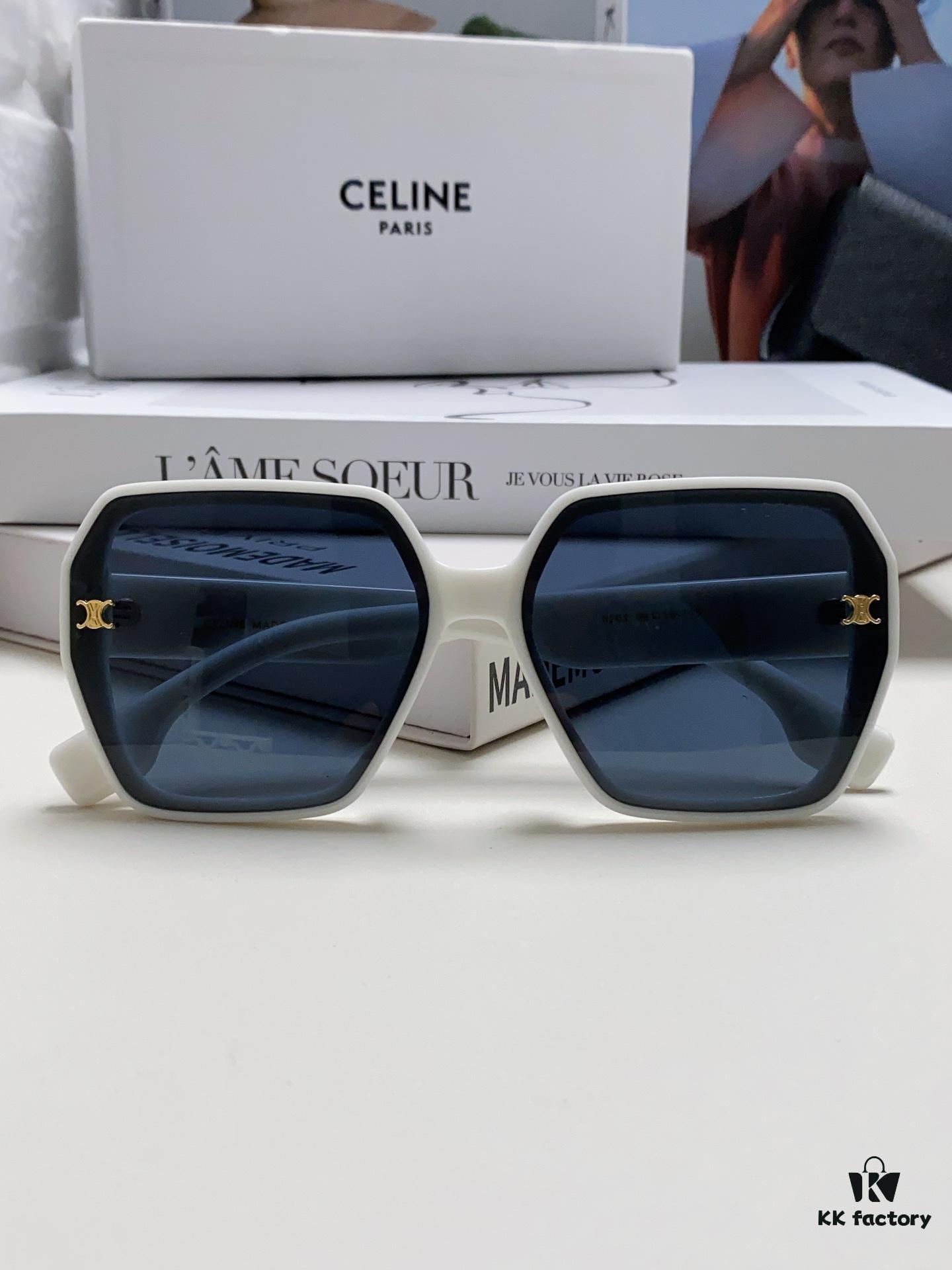 Celine 2024 New Arrival Avant-Garde Large Square Arch-Frame Sunglasses for Women, UV Protection Oversized Sun Glasses for Outdoor Wear