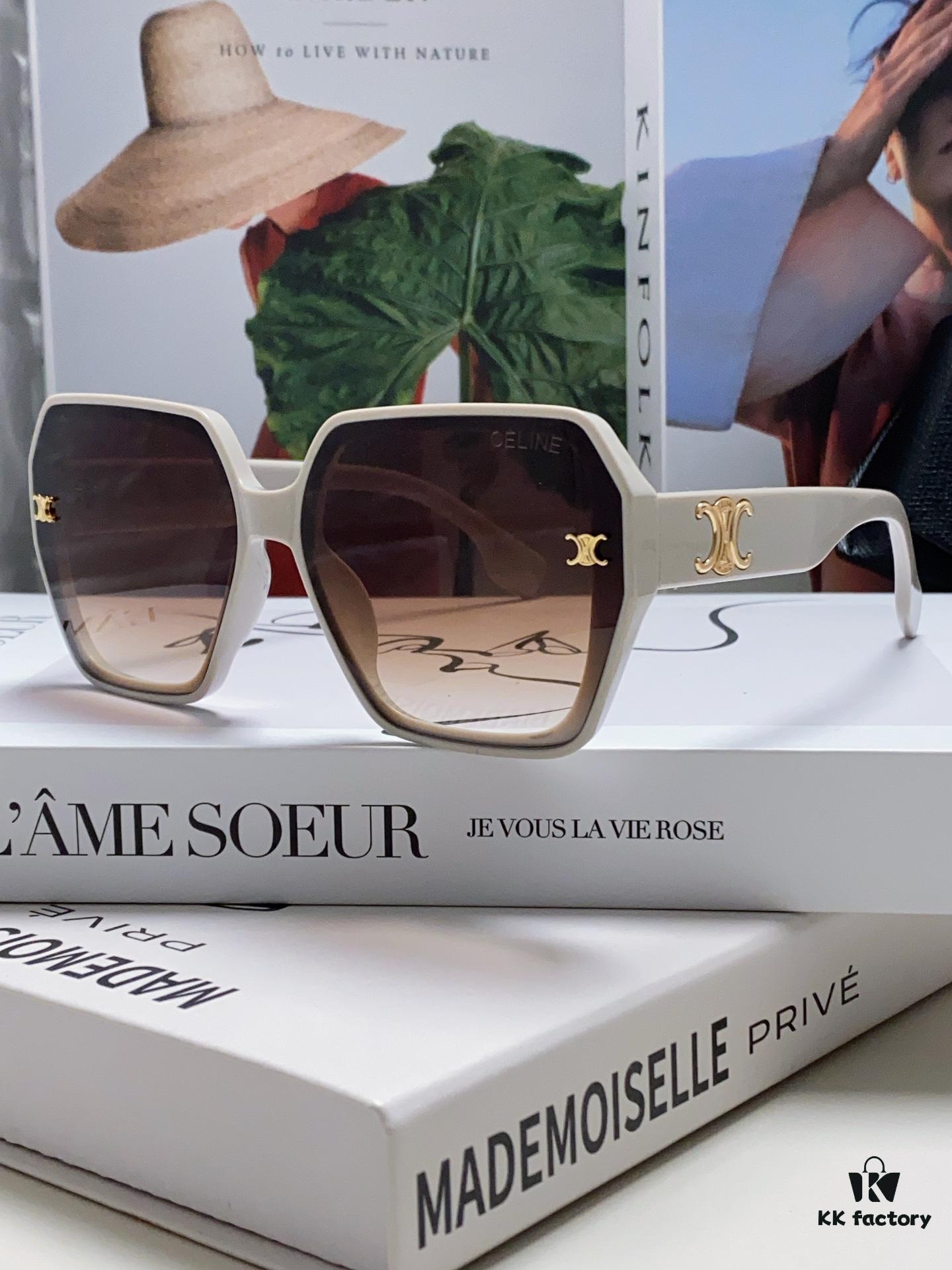 Celine 2024 New Arrival European and American Style Square Oversized Archway Sunglasses for Women, UV Protection Sun Glasses for Outdoor Wear