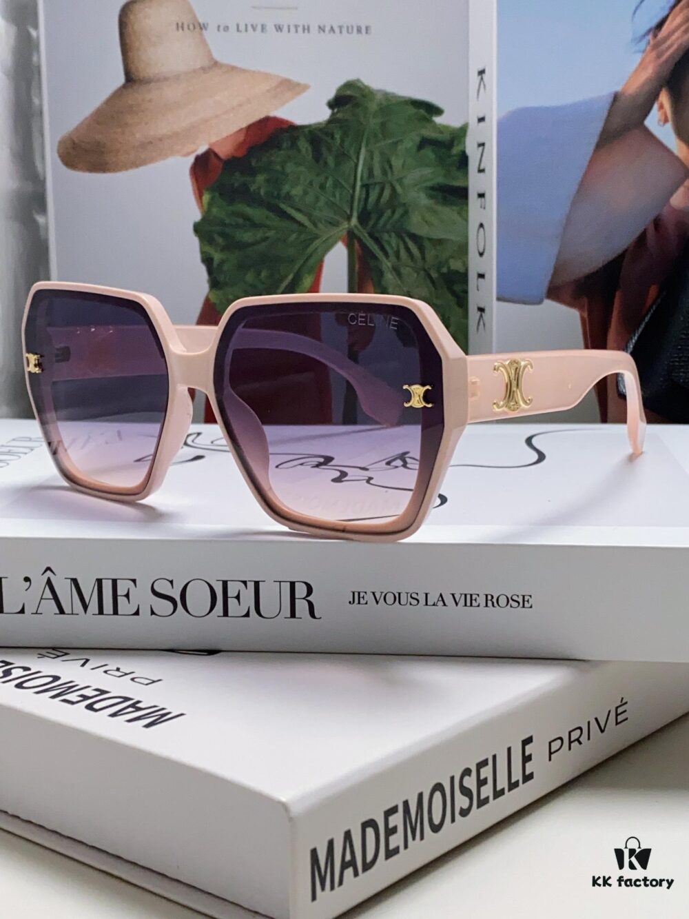 Celine 2024 New Arrival European and American Style Oversized Square Arch Frame Sunglasses for Women, UV Protection Sun Glasses for Large Faces, Fashion Outdoor Shades