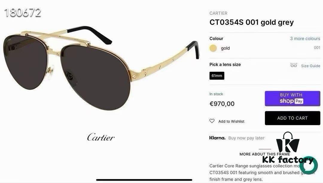 Cartier Original Website Version 1:1 Replica, MODEL: CT0354S