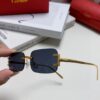Cartier 2025 New Arrival Square Rimless Cut-out Sunglasses for Women, Slimming and Stylish, Fashionable Ins-style Street Snap Shades, Unique Small Eyewear