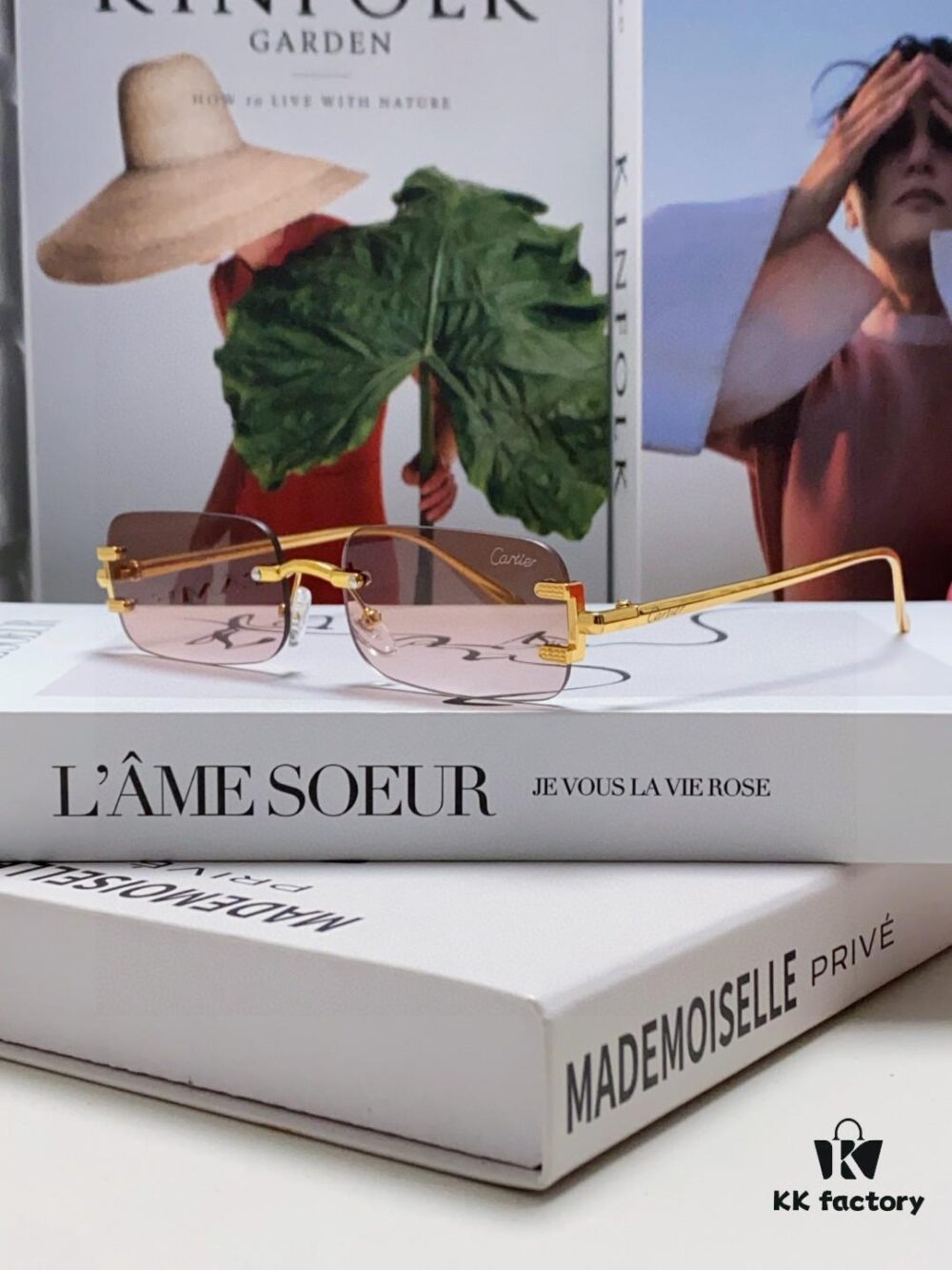 Cartier 2025 New Arrival Square Rimless Cut-Out Sunglasses for Women, Slimming and Stylish, European-American Fashion INS Trend Street Snap Cool Sunglasses, Unique Small Eyewear