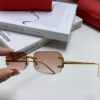 Cartier 2025 New Arrival Square Rimless Cut-Out Sunglasses for Women, Slimming and Stylish, European-American Fashion INS Trend Street Snap Cool Sunglasses, Unique Small Eyewear