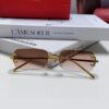 Cartier 2025 New Arrival Square Rimless Cut-Out Sunglasses for Women, Slimming and Stylish, European-American Fashion INS Trend Street Snap Cool Sunglasses, Unique Small Eyewear