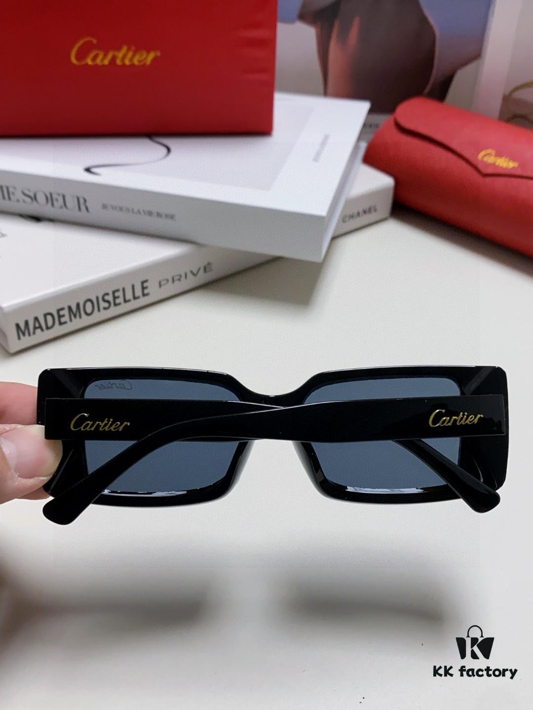 Cartier Unisex Classic Leopard Logo Sunglasses, Simple and Elegant, Universal Frame Shape for All Face Types