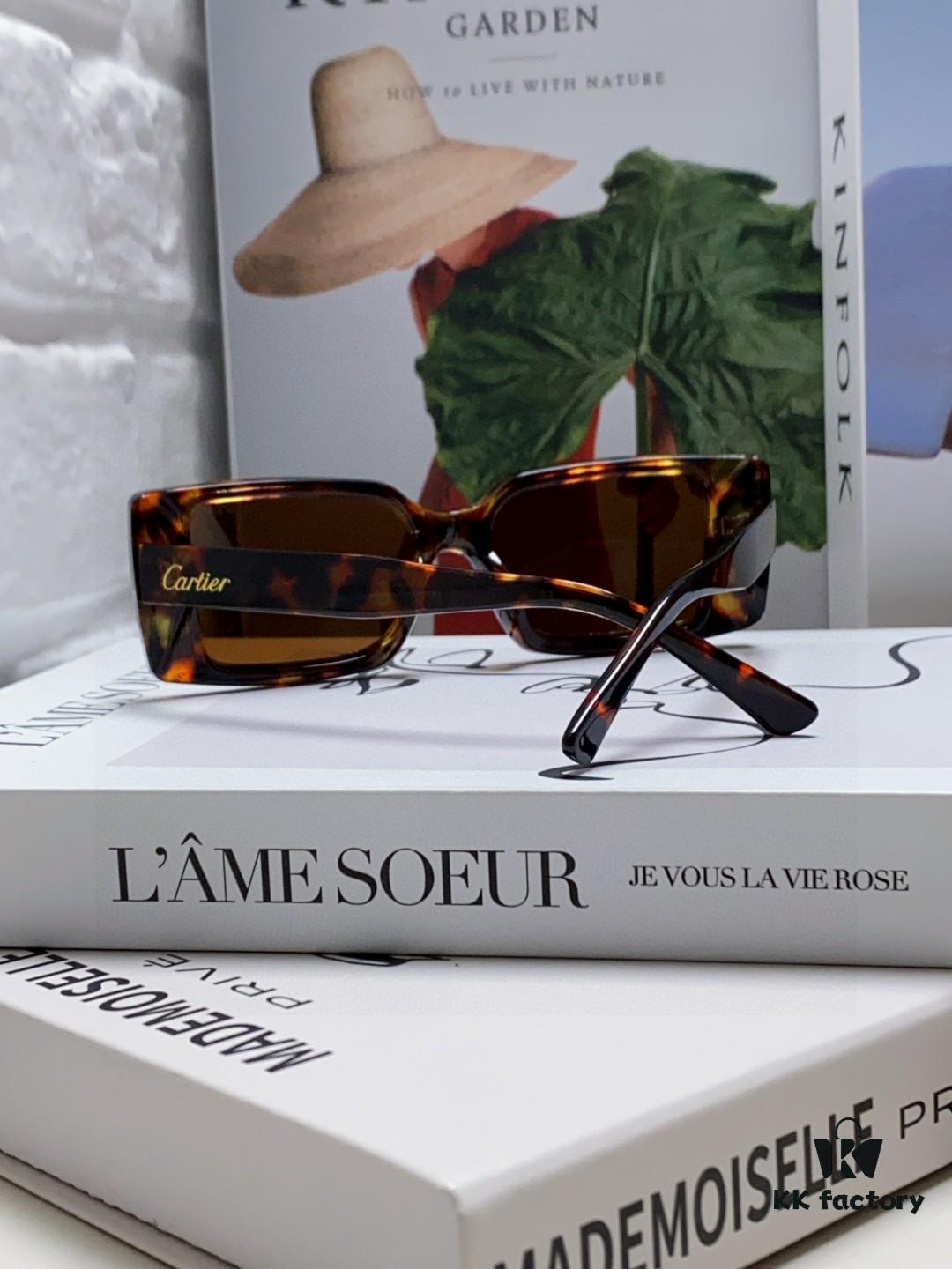 Cartier Unisex Sunglasses, Timeless Leopard Logo Design, Simple and Elegant Frame, Universal Fit for All Face Shapes