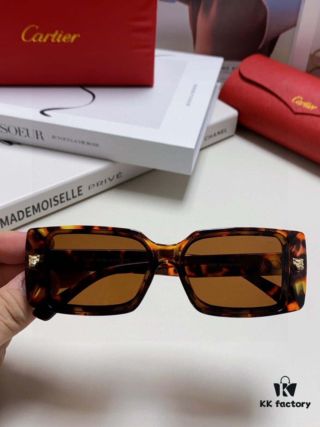 Cartier Unisex Sunglasses, Timeless Leopard Logo Design, Simple and Elegant Frame, Universal Fit for All Face Shapes