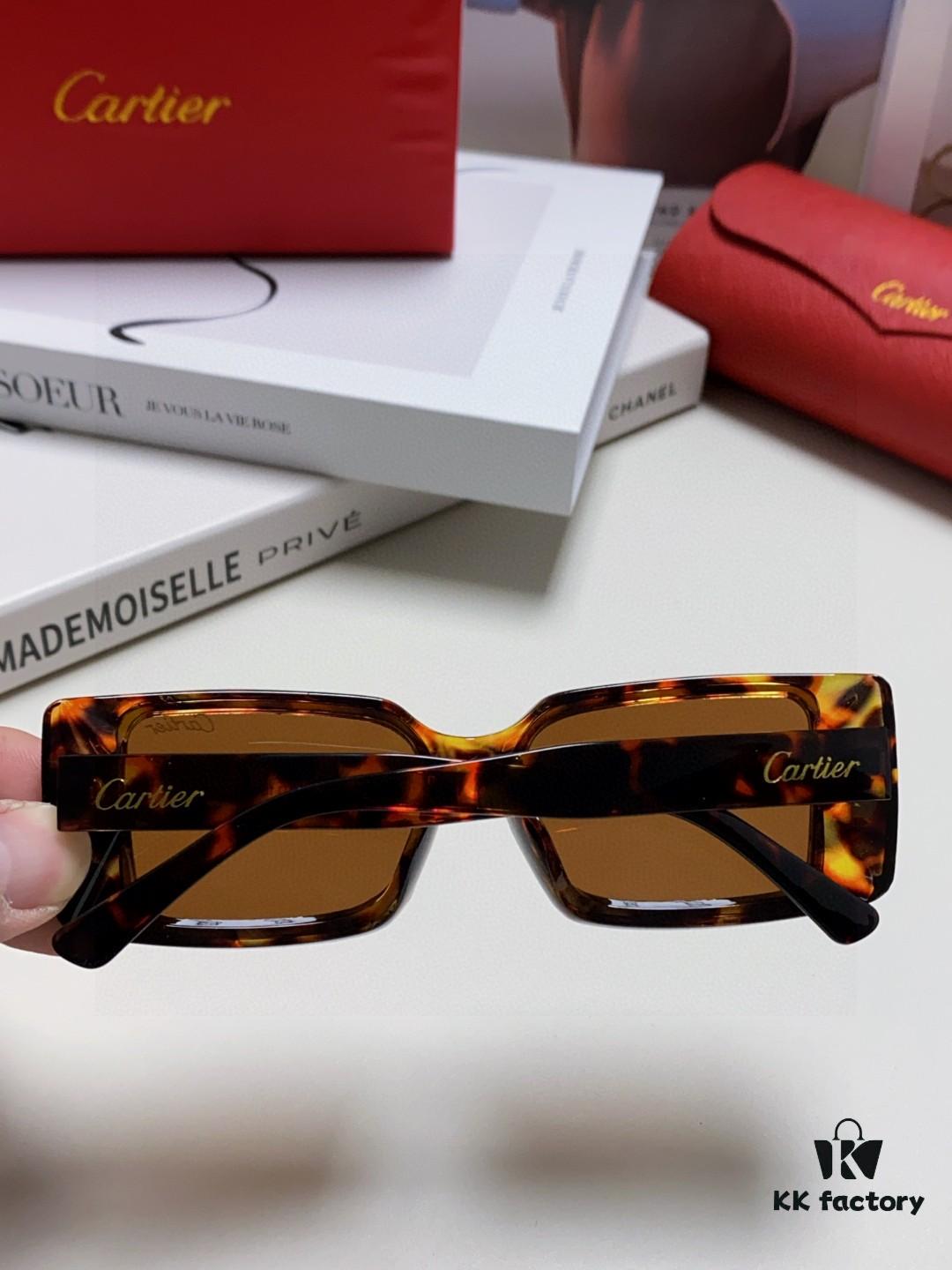 Cartier Unisex Sunglasses, Timeless Leopard Logo Design, Simple and Elegant Frame, Universal Fit for All Face Shapes
