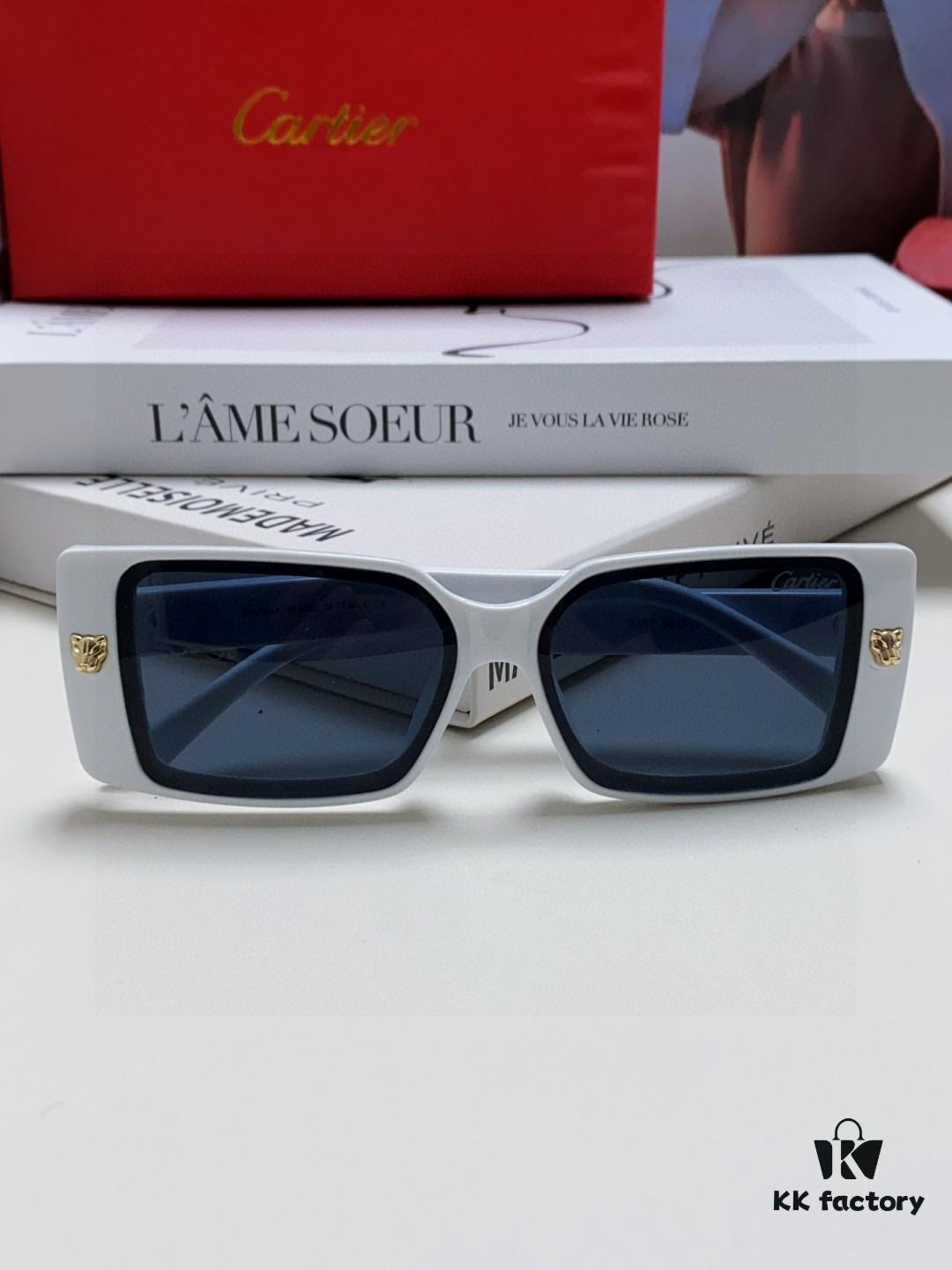 Cartier Unisex Sunglasses, Timeless Leopard Design, Universal Frame Shape, Minimalist and Elegant, Suitable for All Face Types
