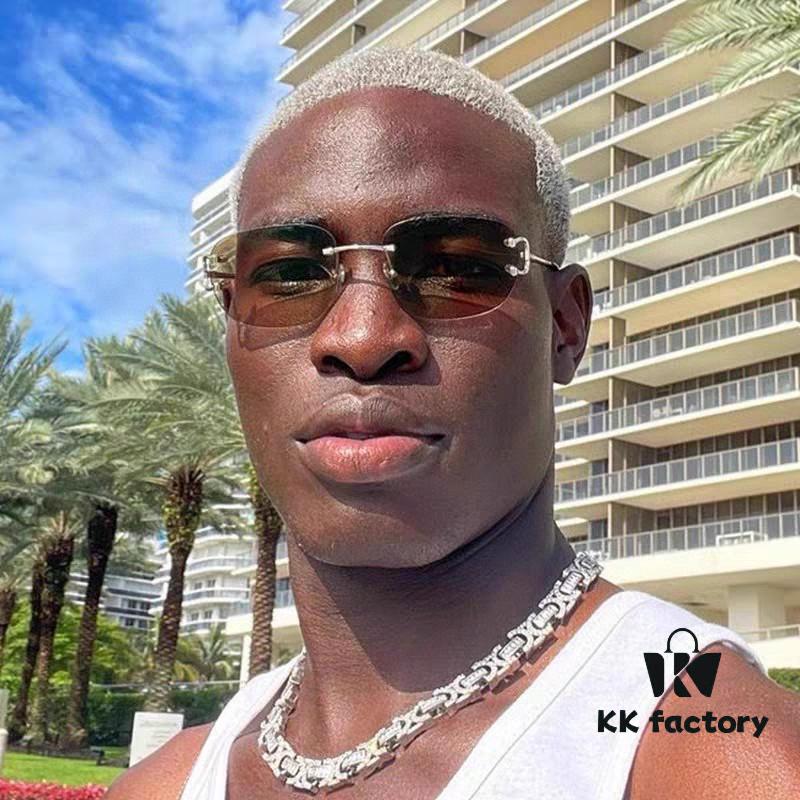 Cartier Unisex Square Frameless Sunglasses 2025 New Men's Stylish Narrow-Rimmed Retro American Style Sun Glasses