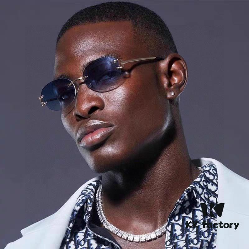 Cartier Unisex Frameless Square Sunglasses 2025 New Narrow-Rimmed Stylish Men's Sunglasses, Retro American Style Unisex Sun Glasses