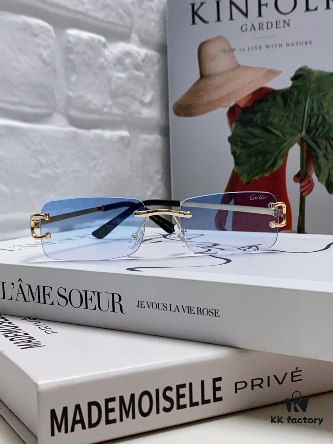 Cartier Unisex Frameless Square Sunglasses 2025 New Narrow-Rimmed Stylish Men's Sunglasses, Retro American Style Unisex Sun Glasses