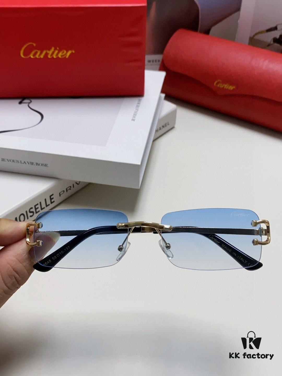 Cartier Unisex Frameless Square Sunglasses 2025 New Narrow-Rimmed Stylish Men's Sunglasses, Retro American Style Unisex Sun Glasses