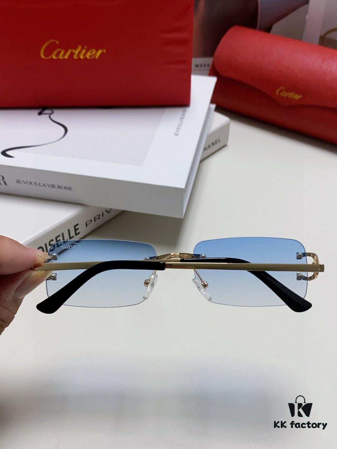 Cartier Unisex Frameless Square Sunglasses 2025 New Narrow-Rimmed Stylish Men's Sunglasses, Retro American Style Unisex Sun Glasses