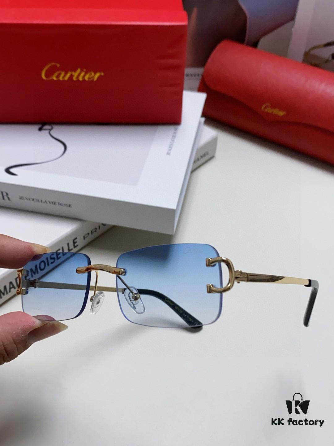 Cartier Unisex Frameless Square Sunglasses 2025 New Narrow-Rimmed Stylish Men's Sunglasses, Retro American Style Unisex Sun Glasses