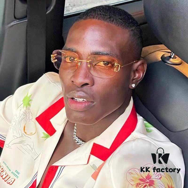 Cartier Unisex Frameless Square Sunglasses 2025 New Men's Stylish Narrow-Rimmed Retro American Style Sun Glasses