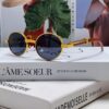 Cartier 2025 New Vintage-Style Wooden Texture Round Sunglasses, Fashionable UV-Protective Unisex Sun Glasses Model CT0464S