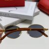 Cartier 2025 New Vintage-Style Wooden Texture Round Sunglasses, Fashionable UV-Protective Unisex Sun Glasses Model CT0464S