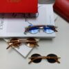 Cartier 2025 New Vintage-Style Wooden Texture Round Sunglasses, Fashionable UV-Protective Unisex Sun Glasses Model CT0464S