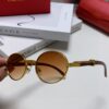 Cartier 2025 New Vintage Style Wooden-Look Round Sunglasses, Fashion UV-Protective Unisex Sun Glasses CT0464S