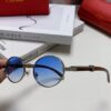 Cartier 2025 New Vintage-Style Wood-Grain Aviator Round Sunglasses, Fashionable UV-Protective Unisex Sun Glasses CT0464S