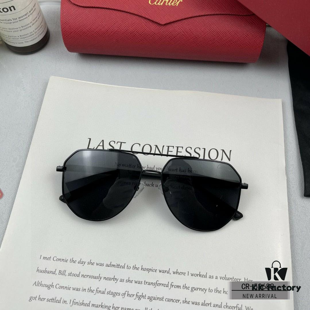 Cartier France - Polarized Sunglasses for Men with Lightweight Metal Frame, Style 53688