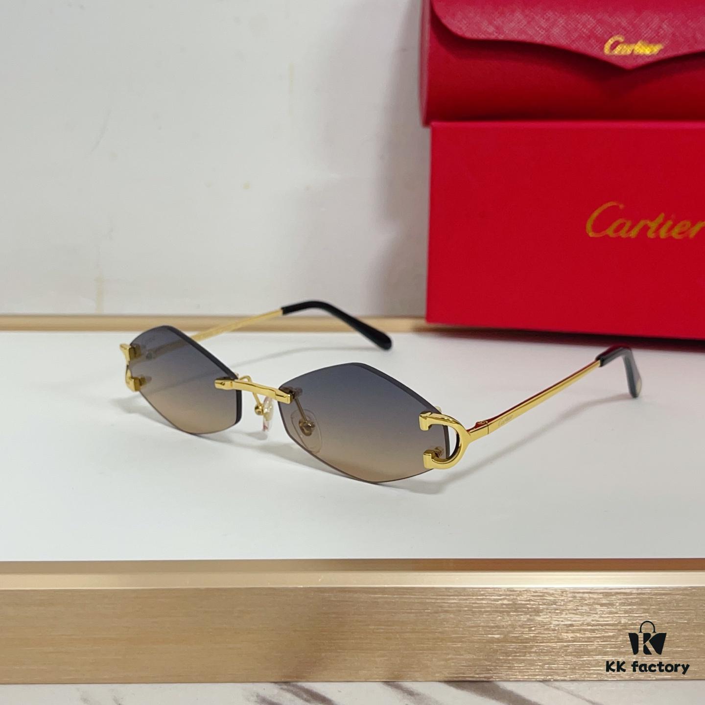 135 Cartier* European and American Small Narrow Frame Sunglasses