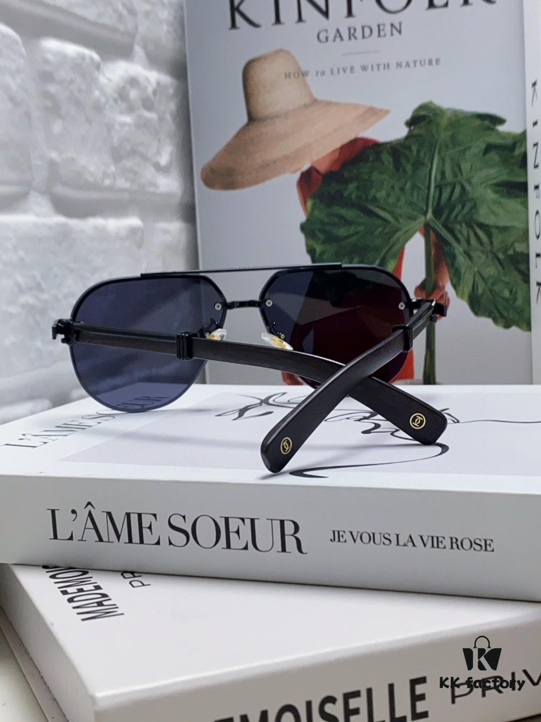 Cartier 2024 Retro Double-Bridge Prescription Sunglasses with UV Protection, Oversized Frame for Men, Suitable for Driving