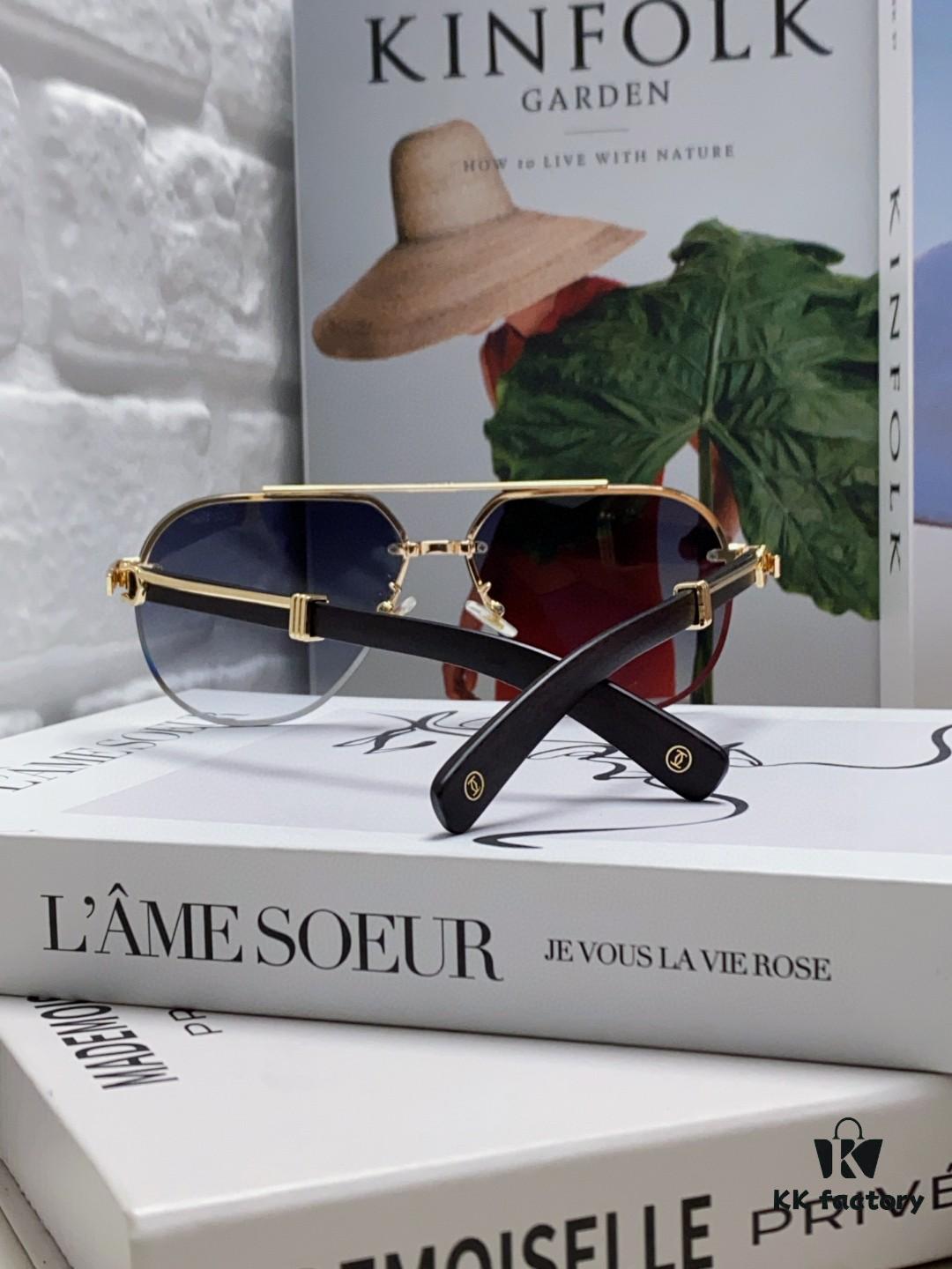 Cartier 2024 Vintage Style Double-Bar Prescription Sunglasses, UV Protection, Oversized Frame for Large Faces, Men's Driving Sunglasses