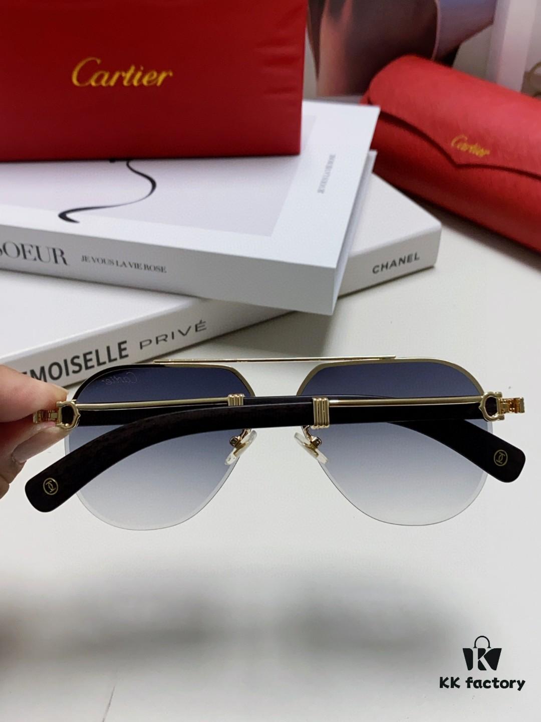 Cartier 2024 Vintage Style Double-Bar Prescription Sunglasses, UV Protection, Oversized Frame for Large Faces, Men's Driving Sunglasses