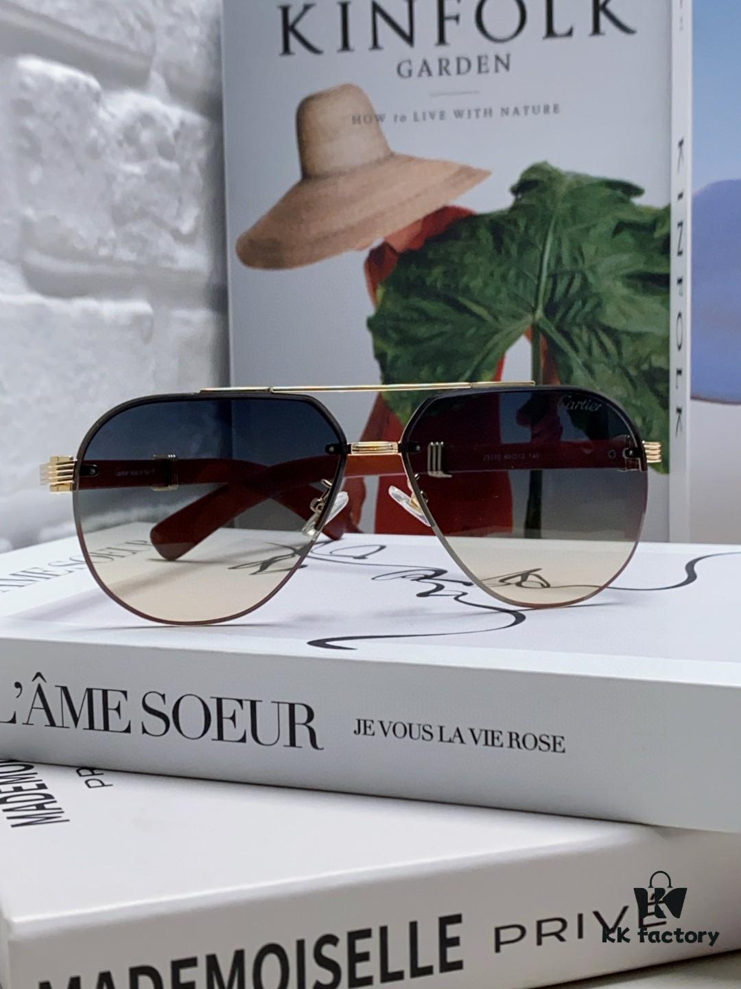 Cartier 2024 Retro Double-Bridge Myopia Sunglasses, UV Protection, Oversized Frame, Unisex Sun Glasses for Driving