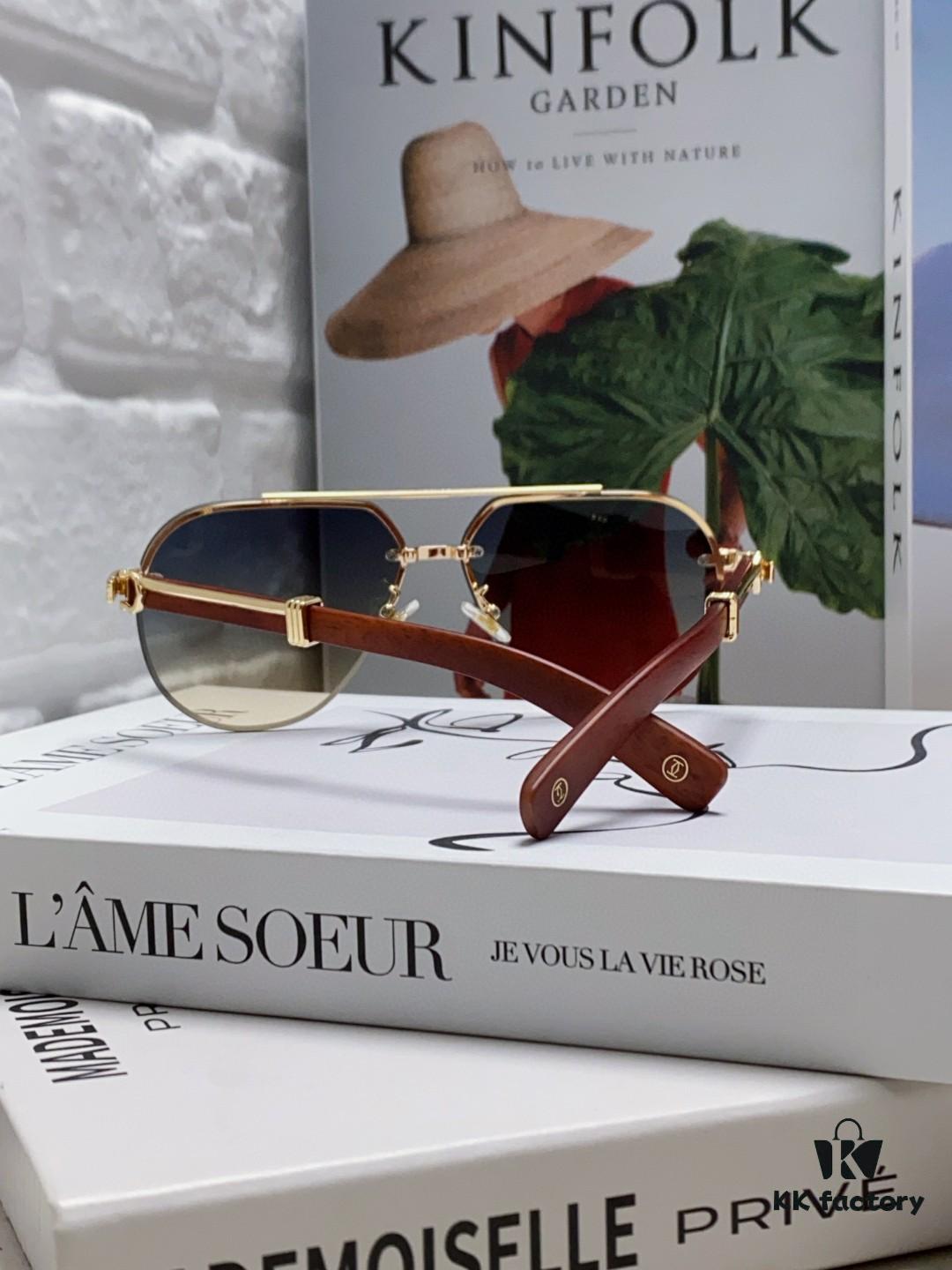 Cartier 2024 Retro Double-Bridge Myopia Sunglasses, UV Protection, Oversized Frame, Unisex Sun Glasses for Driving