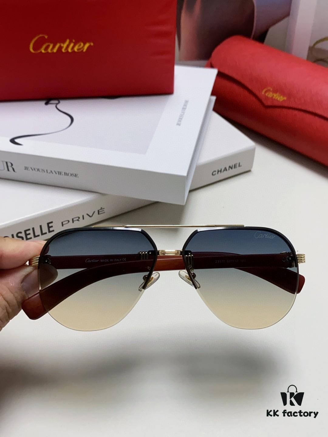 Cartier 2024 Retro Double-Bridge Myopia Sunglasses, UV Protection, Oversized Frame, Unisex Sun Glasses for Driving