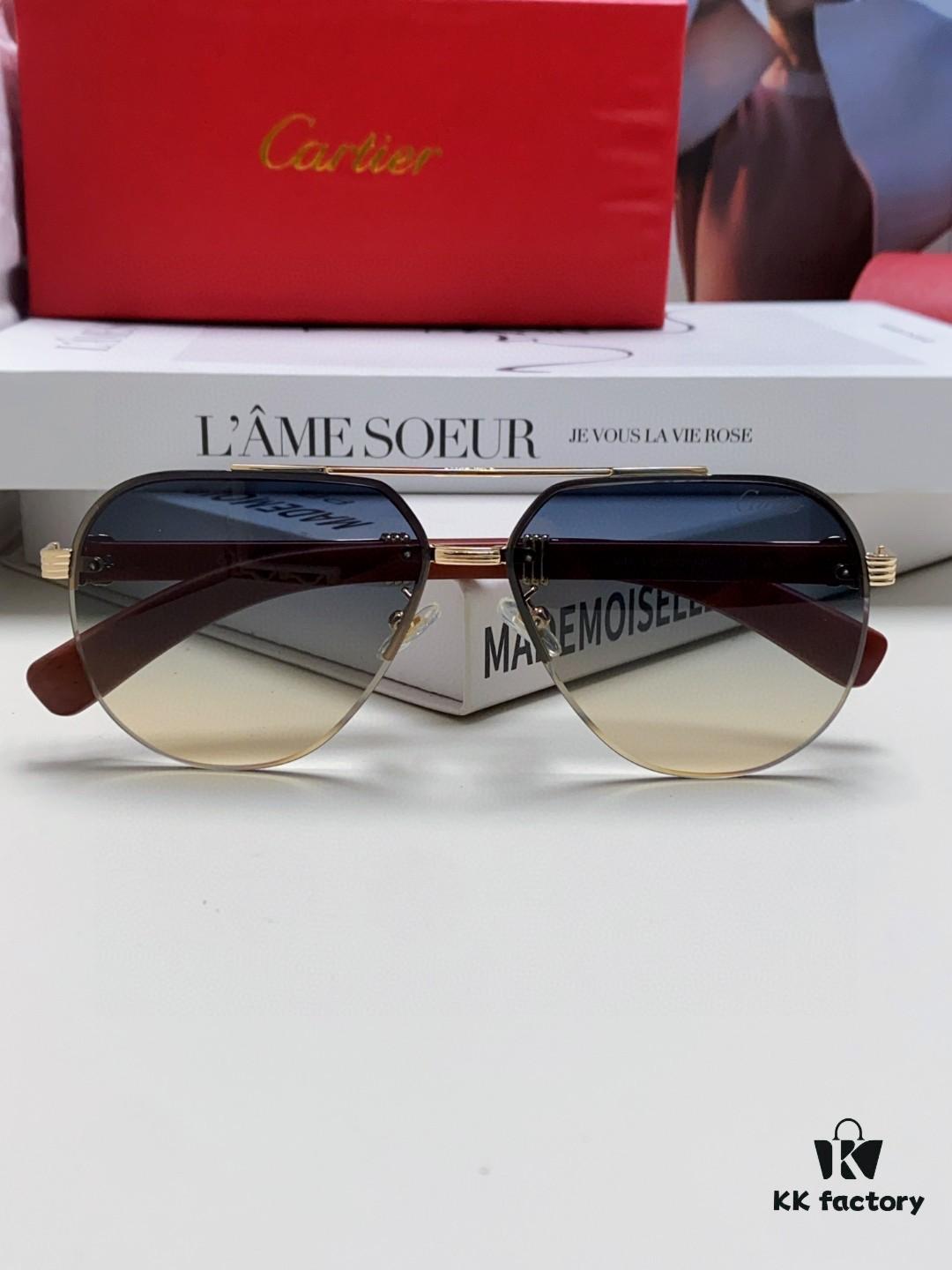 Cartier 2024 Retro Double-Bridge Myopia Sunglasses, UV Protection, Oversized Frame, Unisex Sun Glasses for Driving