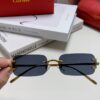 Cartier 2024 New Square Frameless Cut-out Sunglasses for Women, Slimming and Stylish, European-American Fashion INS-Inspired Street Snap Trendy Sunglasses, Unique Small Eyewear
