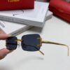 Cartier 2024 New Square Frameless Cut-out Sunglasses for Women, Slimming and Stylish, European-American Fashion INS-Inspired Street Snap Trendy Sunglasses, Unique Small Eyewear